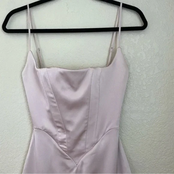 House of CB Olivette Corset Satin Maxi Dress - Crystal (light pink) - Picture 2 of 6